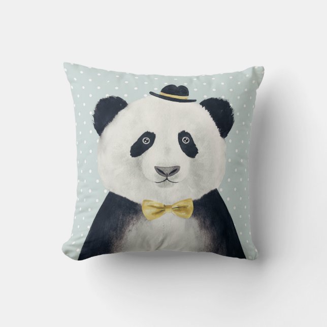 Watercolor Panda Bear Cushion (Front)