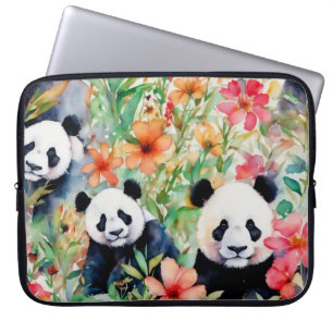Watercolor Panda Bear Laptop Sleeve