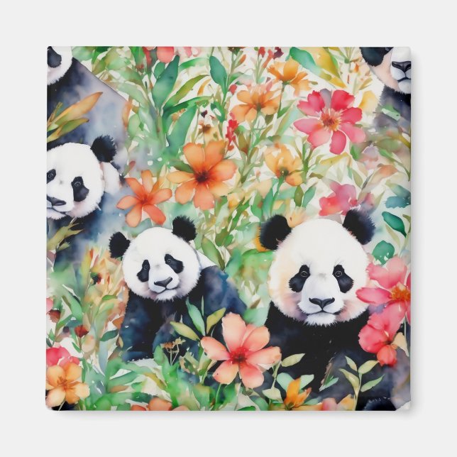 Watercolor Panda Bear Magnet (Front)