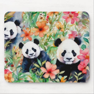 Watercolor Panda Bear Mouse Pad