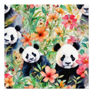 Watercolor Panda Bear Photo Print