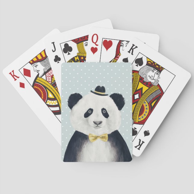 Watercolor Panda Bear Playing Cards (Back)