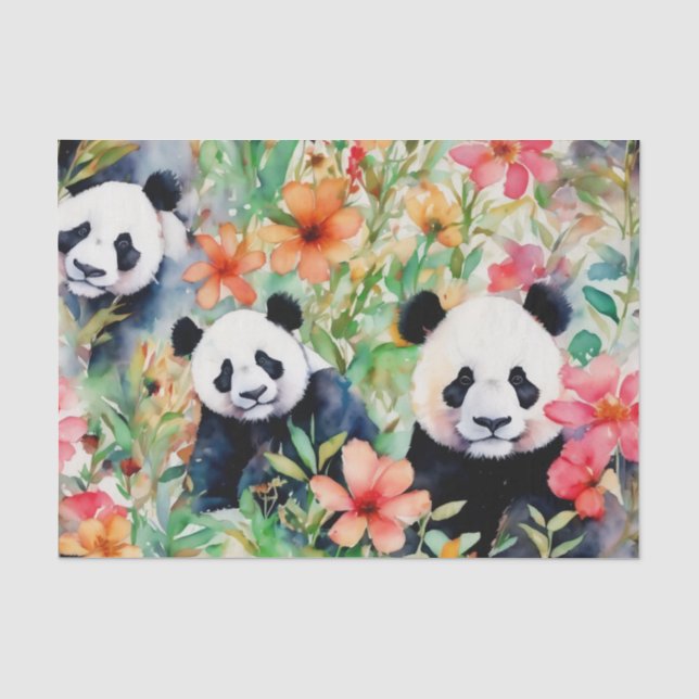 Watercolor Panda Bear Tissue Paper (Front)