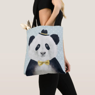 Watercolor Panda Bear Tote Bag