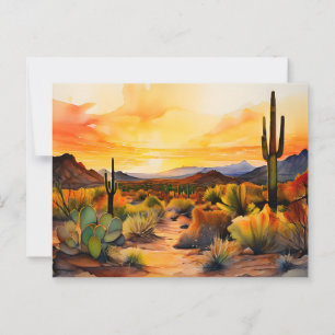 Watercolor Panorama of the Sonoran Desert Postcard