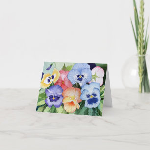 Watercolor Pansies II Blank Note Card