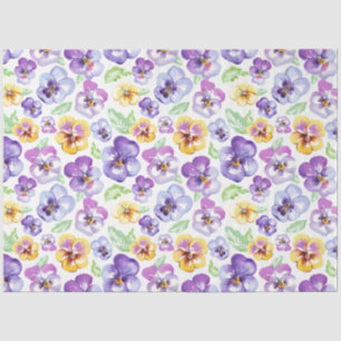 Watercolor Pansy Flowers Tissue Paper