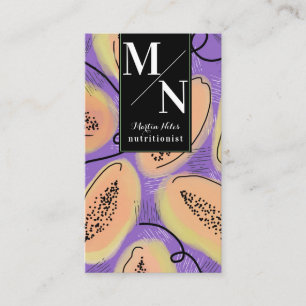 Watercolor Papaya Bold Nutritionist Salad Healthy Business Card