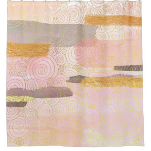 Watercolor paper abstract shower curtain