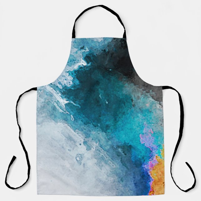 Watercolor paper background. Abstract Painted Illu Apron (Front)