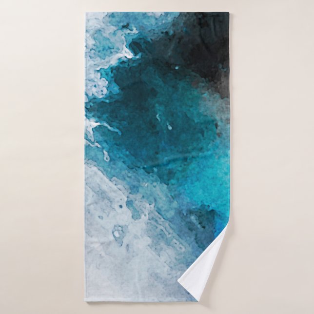 Watercolor paper background. Abstract Painted Illu Bath Towel (Bath Towel)