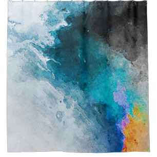 Watercolor paper background. Abstract Painted Illu Shower Curtain