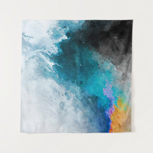 Watercolor paper background. Abstract Painted Illu Tapestry