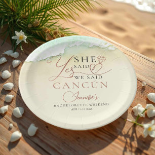 Watercolor Paper Plates   Beach Bachelorette Party