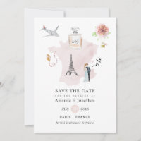Watercolor Paris Themed Wedding Monogram
