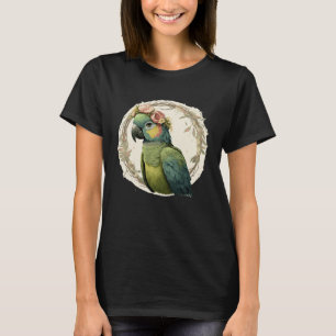 Watercolor Parrot Hahn's Macaw Bird Flower Crown P T-Shirt