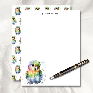 Watercolor Parrot Luxury Business Stationery  Custom Letterhead