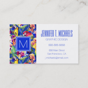 Watercolor Parrots Add Your Name Business Card