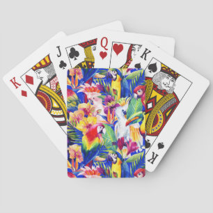 Watercolor Parrots Playing Cards