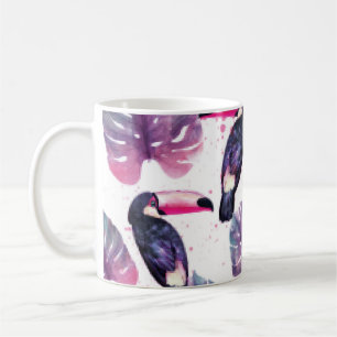 Watercolor Parrots: Tropical Ultra-Violet Chic. Coffee Mug
