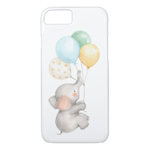 Watercolor Pastel Baby Elephant With Balloons Case-Mate iPhone Case