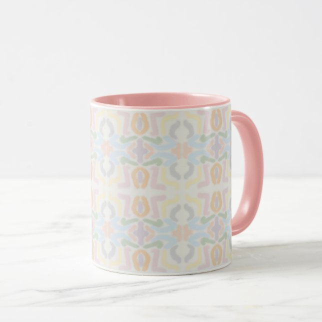Watercolor Pastel Brushstrokes On Cloud White Mug (Front Right)