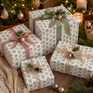 Watercolor Pastel Christmas Wrapping Paper