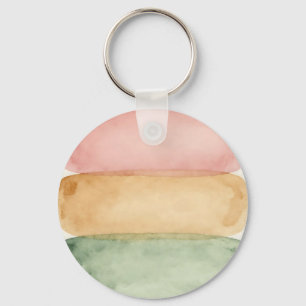 Watercolor Pastel Color Block Layers Key Ring