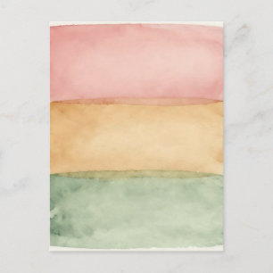 Watercolor Pastel Color Block Layers Postcard
