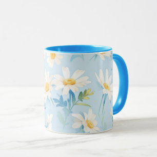 Watercolor Pastel Daisies Mug