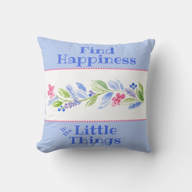 Watercolor Pastel Floral BE KIND Cushion (Front)
