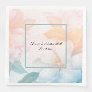 Watercolor Pastel Flowers Napkin