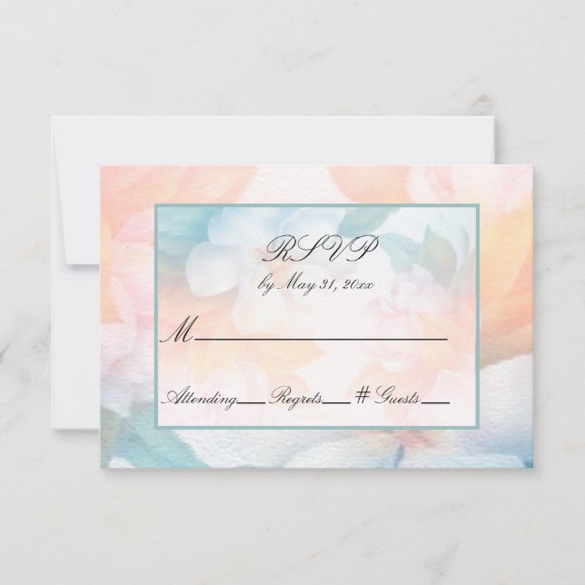 Watercolor Pastel Flowers RSVP Invitation (Front)