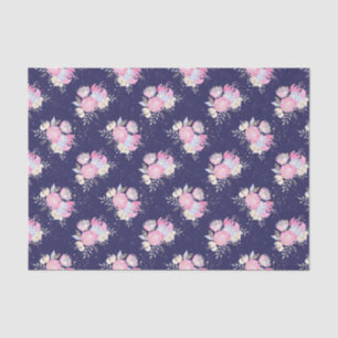 Watercolor Pastel Flowers with Glitter Accents Tissue Paper