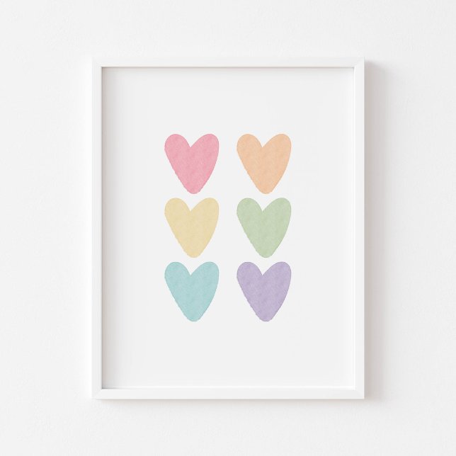 Watercolor pastel hearts print (Creator Uploaded)