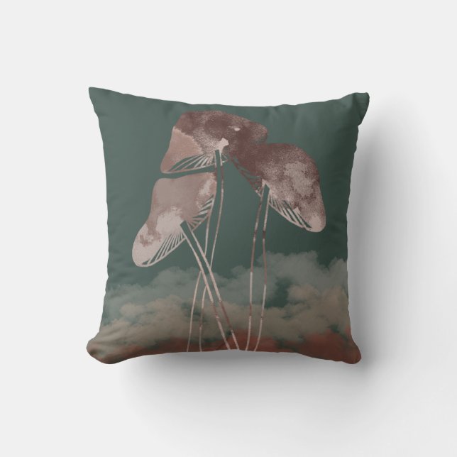 Watercolor Pastel Mushroom   Cushion (Front)