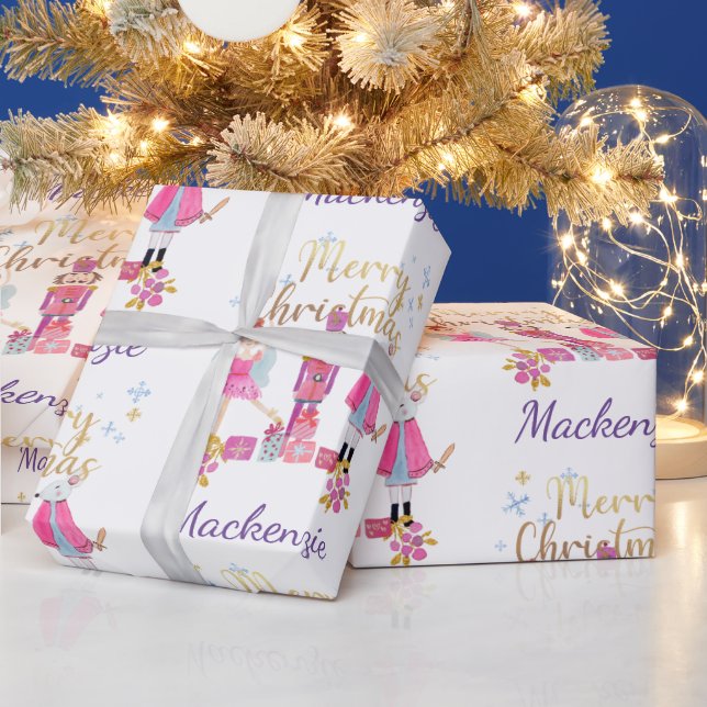 Watercolor Pastel Nutcracker Christmas Wrapping Paper (Holidays)