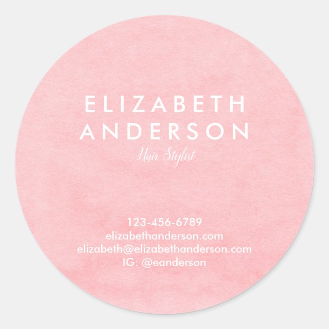 Watercolor pastel pink classic round sticker (Front)
