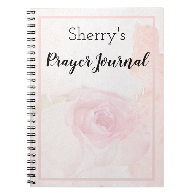 Watercolor Pastel Pink Rose Prayer Journal (Front)