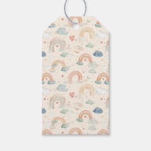 Watercolor Pastel Rainbow Baby Gift Tags Clouds