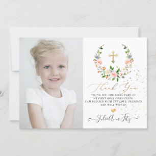 Watercolor Pastel Roses Wreath Thank You Invitation