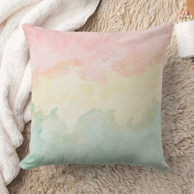 Watercolor Pastel Soft Colours Cushion (Blanket)