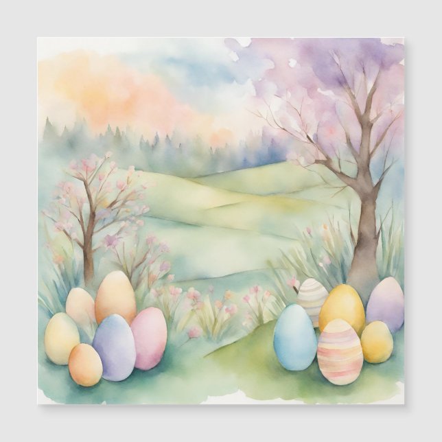 Watercolor Pastel Spring Scene (Front)