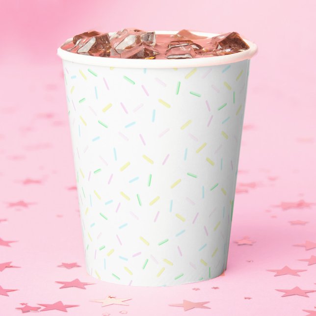 Watercolor Pastel Sprinkle Party Paper Cups (Watercolor Sprinkle Paper Cups for Baby Shower, Bridal Shower or Birthday)