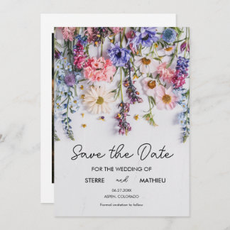 Watercolor Pastels Wildflowers Save The Date