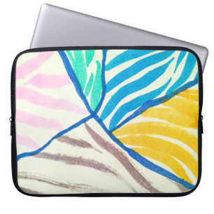 Watercolor patchwork: dirty painting style. laptop sleeve