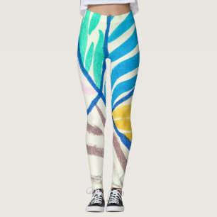 Watercolor patchwork: dirty painting style. leggings