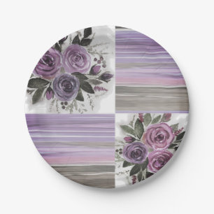 Watercolor . Patchwork . Paper Plate