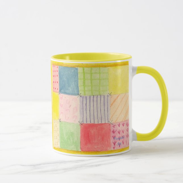 Watercolor Patchwork Quilt Mug (Right)