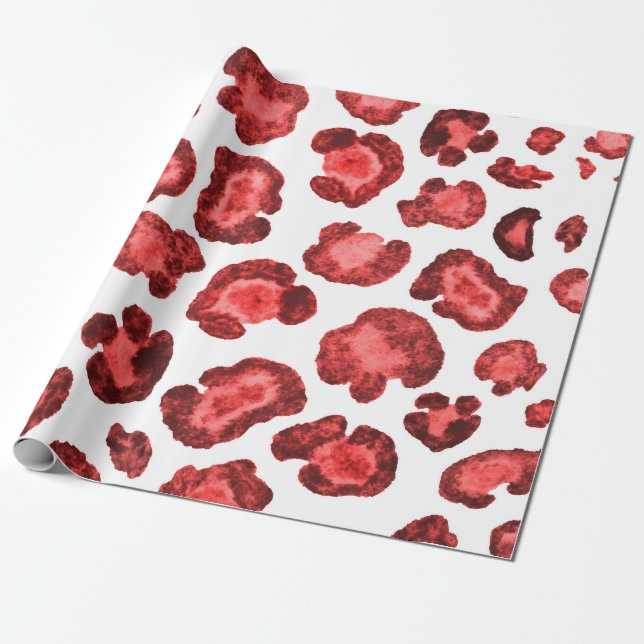 Watercolor pattern illustration leopard skin. Fash Wrapping Paper (Unrolled)